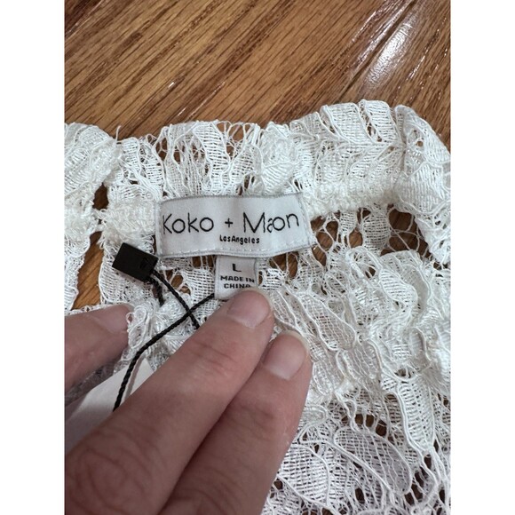 Koko + Mason Women's Long Sleeve Lace Top Large Chic Modern Whimsy Revival NEW - Picture 6 of 7